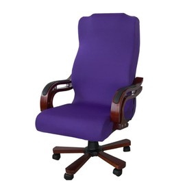 ELEOPTION Office Chair Seat Cover Stretch High Back Large Size, Universal Chair Cover for Computer Chair Executive Chair Rotating Swivel Chair Boss Chair Slipcovers Modern Style (Large, Purple)
