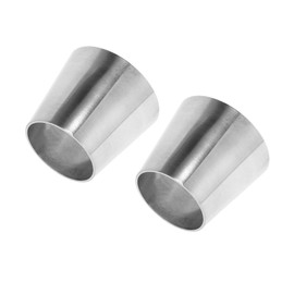 Motoforti Mandrel Exhaust Bend Elbow Concentric Reducer Car Exhaust Pipe Tubing Piping Adapter 1.5" OD to 2" OD 201 Stainless Steel Silver Tone 2 Pcs