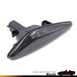 NSLUMO Sequential Amber LED Side Marker Lights for 2016-up Maz'da MX-5 ND 2009-2012 RX-8 Smoked Lens Front Fender Marker Lights Blinker Replace OEM Sidemarker Lamps