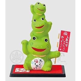Yakushi Kiln Nishiki Color Fuku Maneki (Frog, Small)