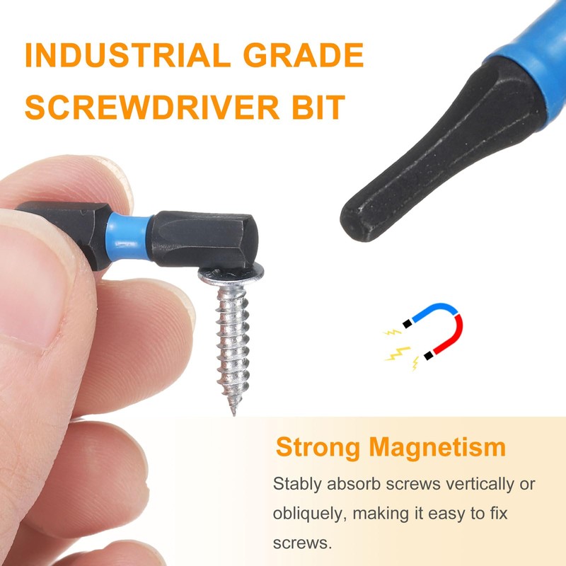 sourcing map 2pcs H1.5 Hex Screwdriver Bit 1/4" Hex Shank