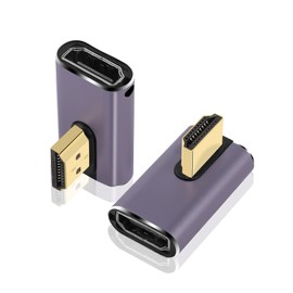 PNGKNYOCN 8K HDMI 90 Degree Adapter,2 Pack Right Angle HDMI 2.1 Male to Female Converter Support 8K@60Hz/4K@120Hz HDR, for HDTV,Projector,Laptop(R