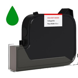 Handheld Inkjet Printer with 42ml Quick-Drying Ink Cartridge, Upgraded Handheld Printer Gun for Text, QRCode, Barcode, Batch, Number, Logo, Image for Any Surface (12.7mm Print Height):_Green ink cartridge