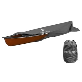 600D Kayak Cover 18 FT, Upgraded Solution-Dyed Oxford Full Coverage Waterproof Canoe Storage Bag with Zipper, Heavy-Duty UV Protection & Dust Resistant for Fishing Boats & Paddle Boards