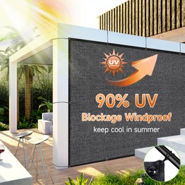 FOTMISHU 90% Sunblock Shade Cloth 6ftx8ft+10pcs 4" Ball Bungee, Anti-Aging Sun Mesh UV Resistant net wit Garden Shade Mesh Tarp for Plant Cover Greenhouse, Barn, Kennel, Carport, Flowers, Patio Lawn