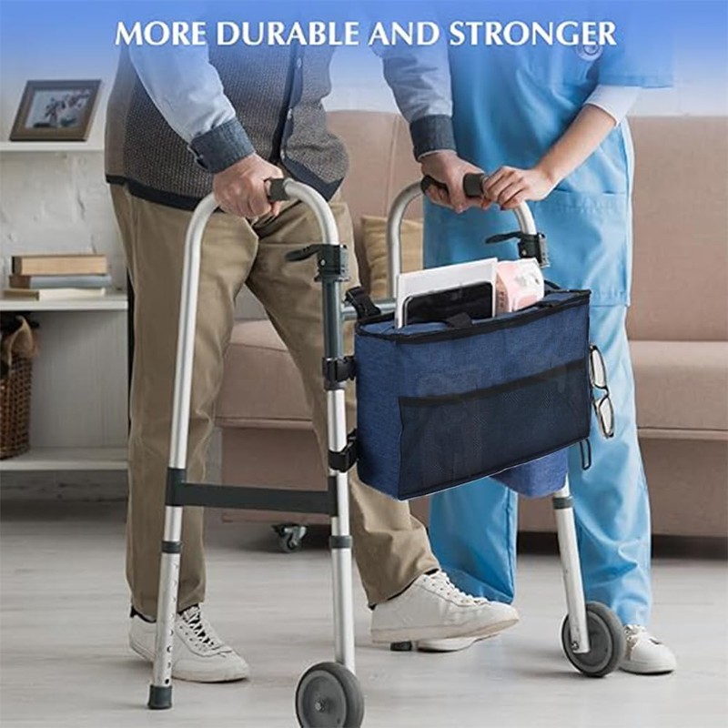 Foldable Walker Pouch, Walker Accessories for Folding Walker with Cup