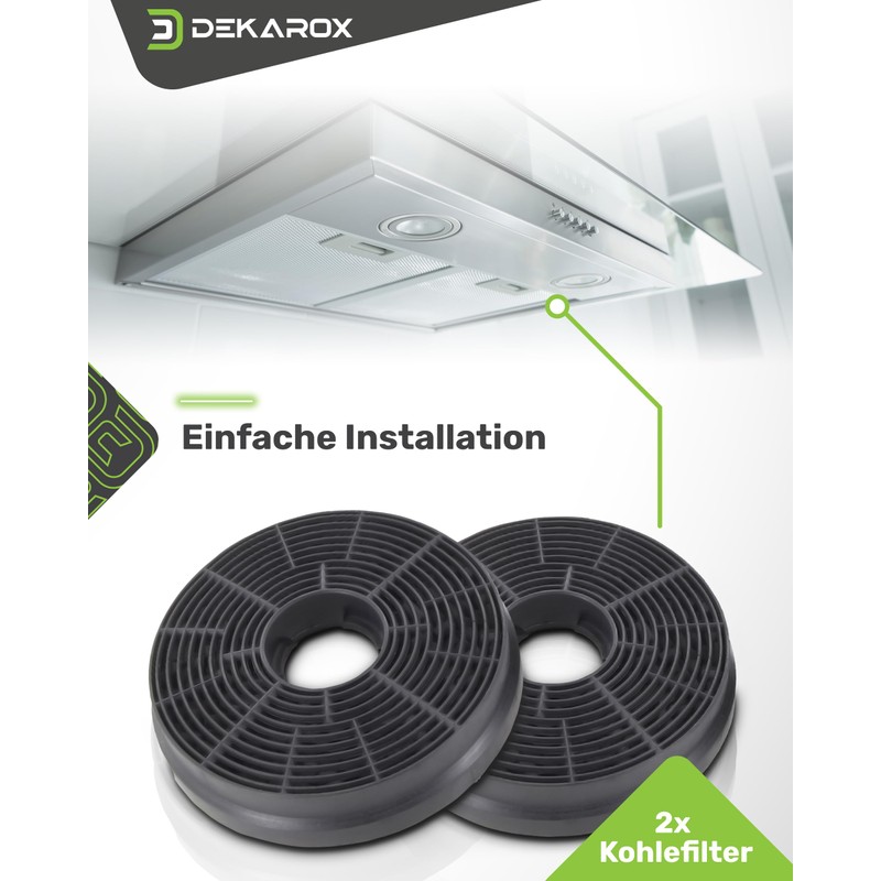 DEKAROX 2 x Activated Carbon Filter 105 mm Diameter for