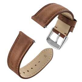 Anbeer Genuine Leather Watch Straps Quick Release Crazy Horse Leather Watch Straps for Men and Women, 19 mm, No gemstone