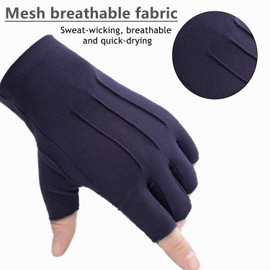 iNszkoos Half Finger Driving Glovs for Men Women Riding Touch Screen Gloves Summer UV Protection Sunscreen Gloves Breathable Cotton Non-Slip Cycling Golf Fishing Fingerless Mitten for Outdoor Sports…