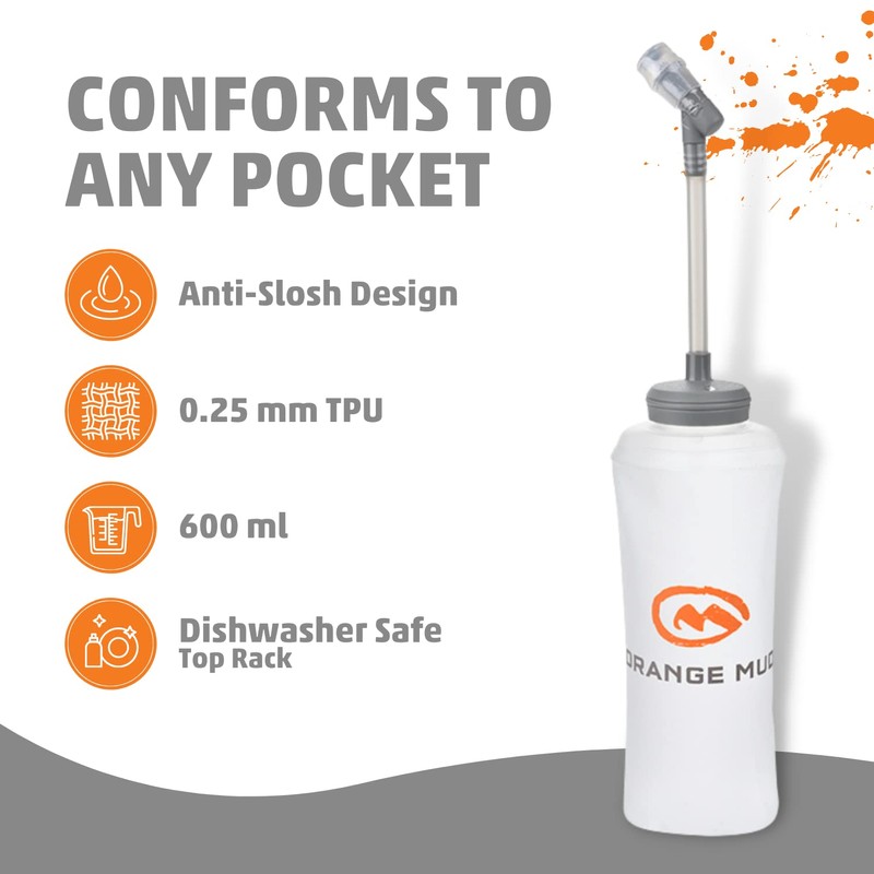 Orange Mud 600ml Soft Flask - UltraFlask (One Bottle) -