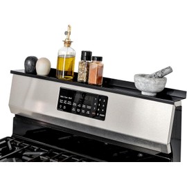 StoveShelf Deluxe 30" Length Black Magnetic Shelf for Kitchen Stove - Extra Strength Double Magnets - Kitchen Storage Solution with Zero Installation - Over Stove Spice Rack Organizer