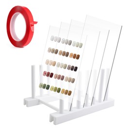 4 PCS Transparent Nail Art Display Board with Plastic Display Holder, Acrylic False Nail Tips Sample Display with Double Sided Tape, Display Polish Board for Nail Art Design Nail Practice Board