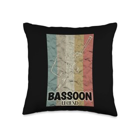 The Bassoon Legend is in the House Retro Bassoon Artist Throw Pillow