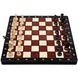 Abio Magnetic Chess Game 28 x 28 cm Wooden Chess Board High-Quality Folding Board Games Chess Game Travel Games Set Games for Adults Chess Board Magnetic 140