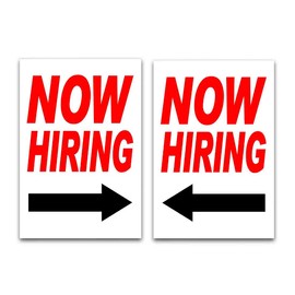 Now Hiring Right Arrow (24" X 36") Vinyl Decal Only (Pack of 2) |Sign|Sticker|Poster
