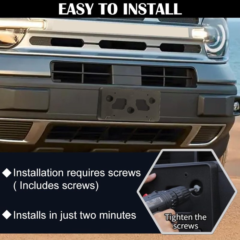 TECTICO Front License Plate Bracket Compatible with Bronco Sport 2021-2024,