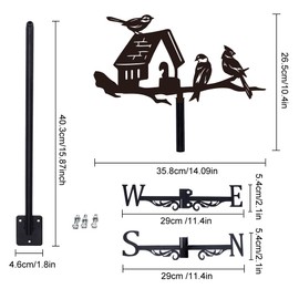 SUPERDANT Weathervane Birds House Weathervanes Metal Wind Vane Weather Vanes for sheds Wind Indicator Decorative Outdoor Wind Measuring Tool Iron Weather Vane for Roof Outdoor