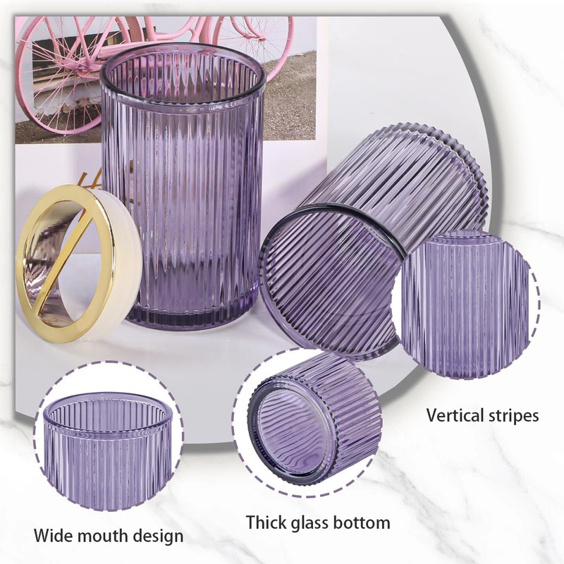 Tonxus Toothbrush Holders for Bathrooms, Purple Glass Toothbrush Holder and