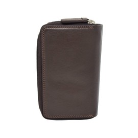 Womens Soft Leather Clutch Wallet Zip Around Cards ID Coins Banknotes Holder Purse AV33 (Brown)