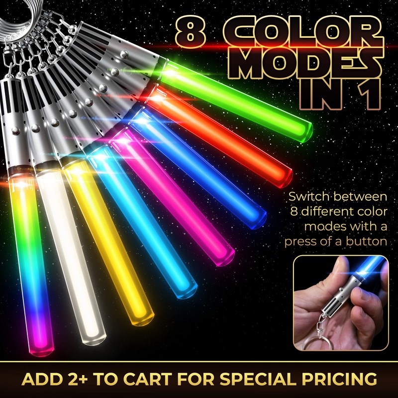 LIGHTSABER KEYCHAIN LED STAR WAR Glowing Light Up Saber 8