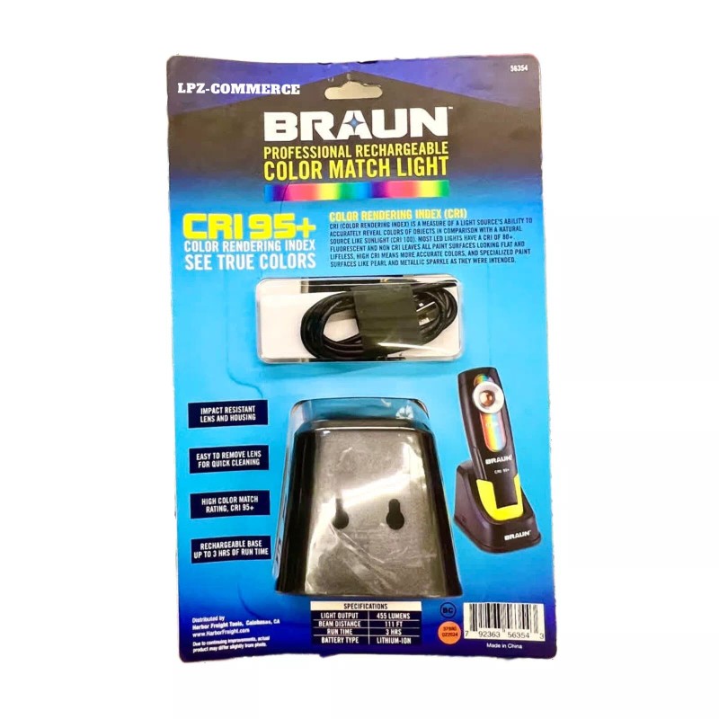 BRAUN BRAND NEW 455 LUMEN PROFESSIONAL LED COLOR MATCH INSPECTION