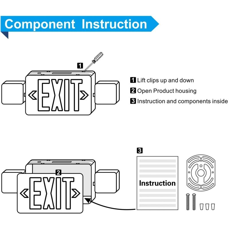 UL Listed Led 4 Packs Led Green Exit Sign with
