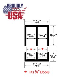 1 Pack Brown Plastic Sliding Door Track Set for 1/4" Thick Panels - Sliding Glass, Cabinet, and Window Track, Easy Installation, USA Made, (4 Ft. Long) by Outwater
