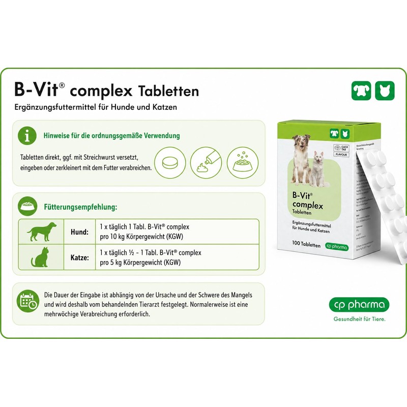 B Vitamin Complex 100 Tablets for Dogs and Cats