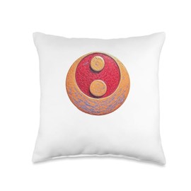 Crackled Yin Yang Symbol Throw Pillow