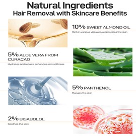 Gesichtshaarentferner für Frauen, Oberlippenhaarentfernung Creme, Damenbart Entferner, Hair Removal Cream,Schmerzlose Haarentfernungscreme Gesicht,Nicht Reizend, Hemmt das Haarwachstum