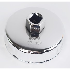 YZYUN Oil Filter Wrench 77mm 12 Flutes, Oil Filter Cap Removal Tool Compatible with Renault Chery