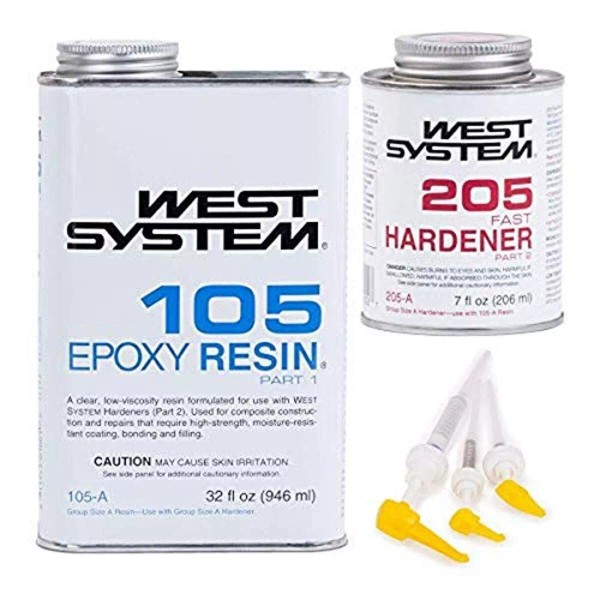 West System Epoxy Kit Qt 105A Resin Pint 205A Fast