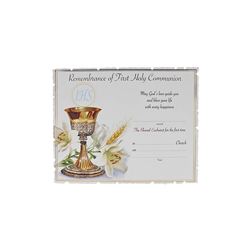 Remembrance of First 1st Holy Communion Certificate