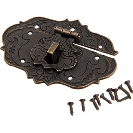 Mgoodoo Hasp Vintage Antique Clasps, Bronze Iron Design, Furniture Clasps, Fittings for Curtain Lock Locks on Chests Boxes Sliders