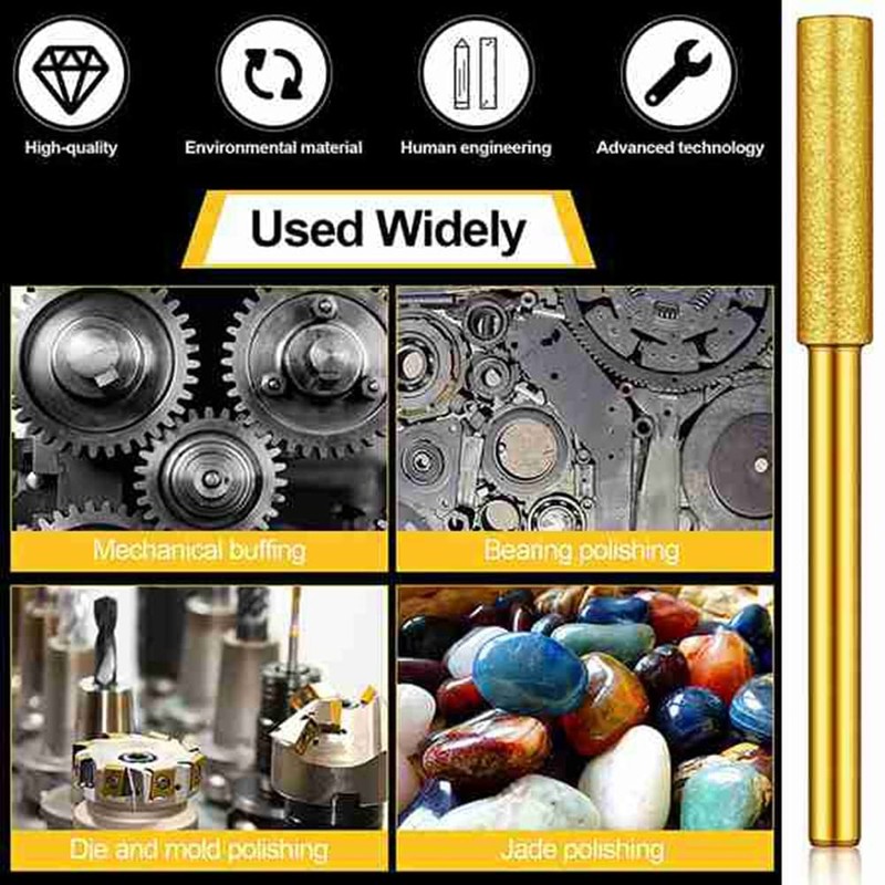 Dedjgoo 60 Pcs Titanium Plated Grinding Tool Diamond Chainsaw Sharpener