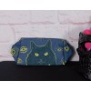 Unbranded Blue Cat Gothic Makeup Bag Aesthetic Organizer Brand New