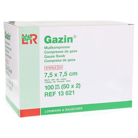 Gazin, 7.5 cm x 7.5 cm Sterile 8-Way 50 x 2 300 g, White, Pack of 100