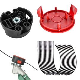 YWNYT Bosch F016800431 Trimmer Line, 37cm x 3.5mm Strimmer Line for AFS 23-37 Brush Cutter, F016F04839 Trimmer Head, F016F04841 Strimmer Spool Cover (Pack of 10+1+1)