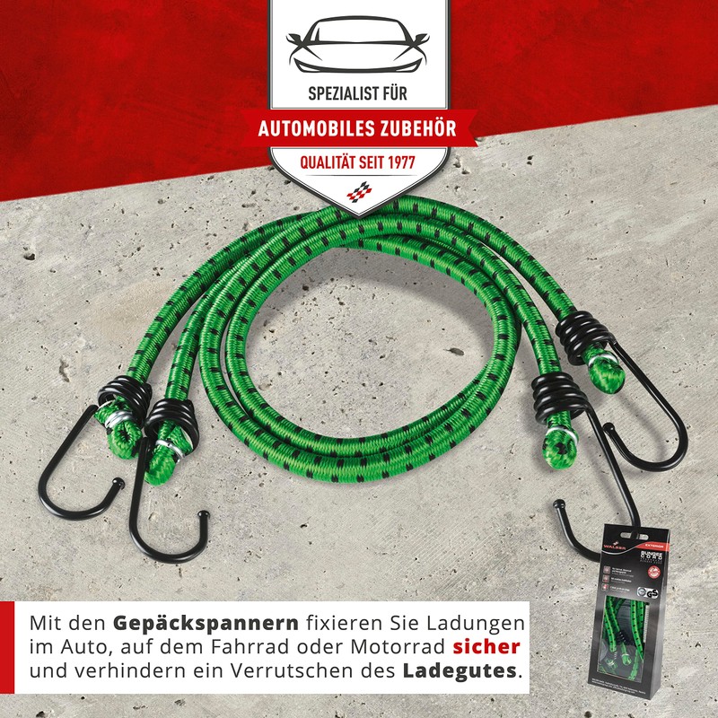 Walser Luggage Straps with Hooks, Bungee Rubber Set 2 x