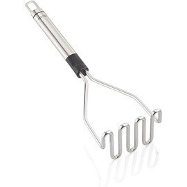 Leifheit Potato Masher ProLine Series, Potato Press Made of Stainless Steel, in High-Quality Design, with Oval Handle and Practical Hanging Eyelet, Masher for Puree, 33 x 9 x 9 cm