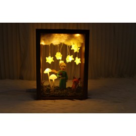 Sofyee 6-inch Little Prince Night Light, Little Prince and Mushroom Desktop Gift Light, Christmas Gift, Desktop Lighting, Nursery Decorative Night Light