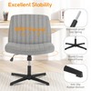 DUMOS Criss Cross Legged Office, Wide Comfty Desk, Wheels Armless