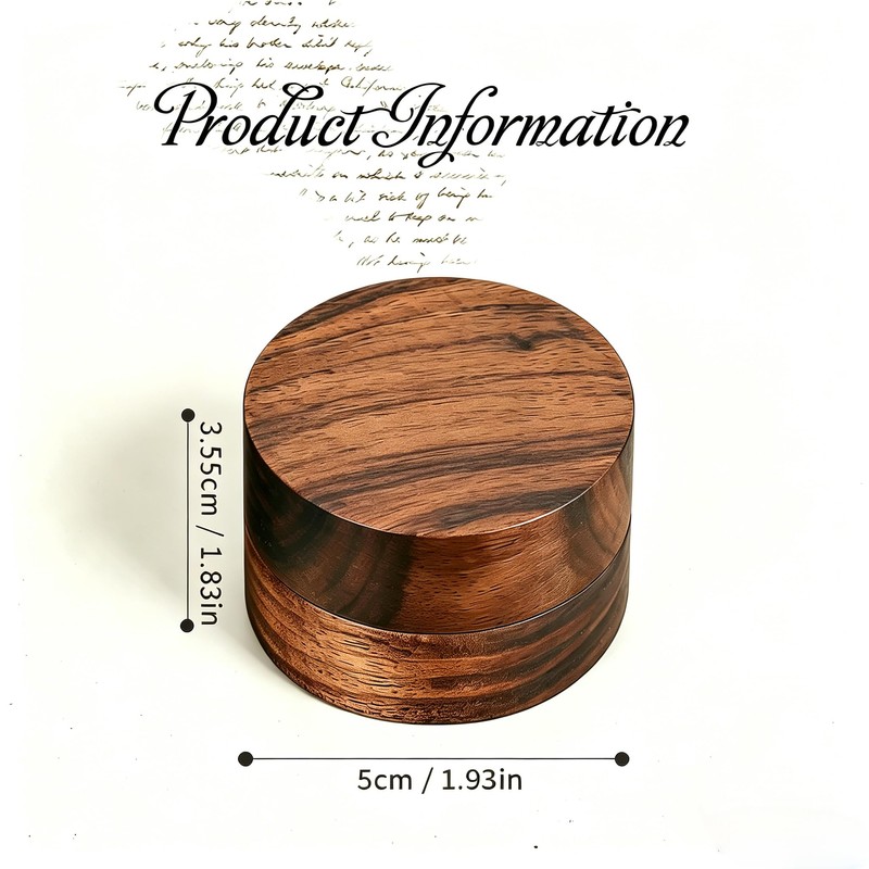 molchagar Walnut Wood Ring Box, Double Slot Magnetic Proposal Holder