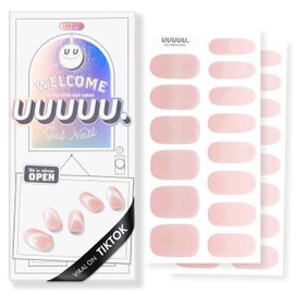 UUUUU Semi Cured Gel Nail Strips [Glitter] - 100% Real Gel, Long-Lasting & Easy to Apply & Remove, Works Any UV/LED Lamps - Spring 2025 Nail Art Stickers (Magnetic Rose)