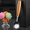 CMMKCNNK Small Cylindrical Ice Cream Scoop Stainless Steel with Wood