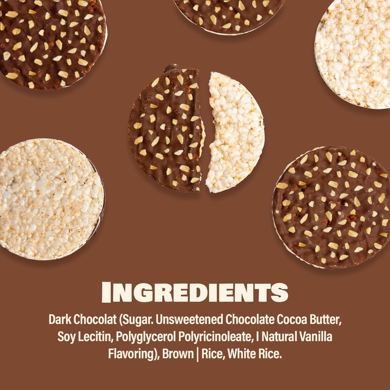 LIEBERS Thin Chocolate Rice Cakes, Kosher Certified Dairy and Dairy