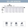 WelvetBLK White Valances for Windows 2 Panels, Soft Solid Airy