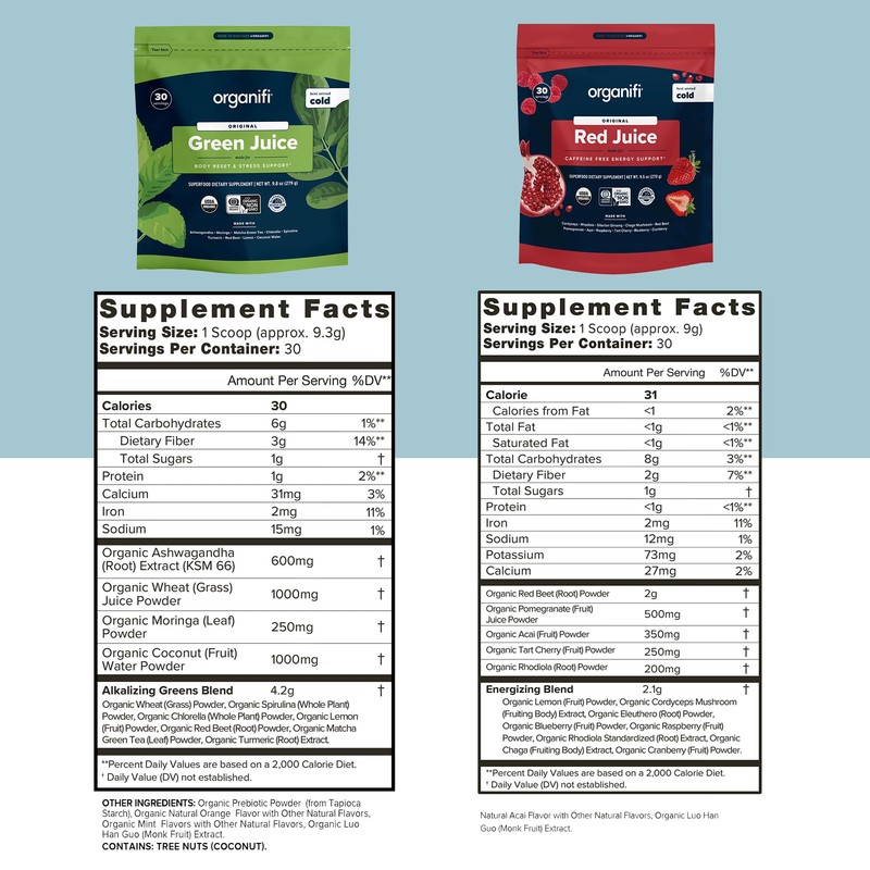 Organifi Green Juice and Red Juice Bundle - 30 Day