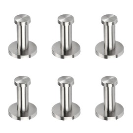 Charmoon Stainless Steel Wall Mount Hook Wall Hook Hanger Storage Screw-Type Simple Stylish Silver (5cm 6pcs)