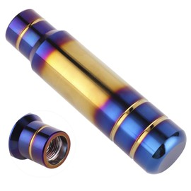 Qiilu Gear Knob, 5.1 Inch Aluminium Gear Knob, Blue Burnt with 3 Adapters, Universal for Car